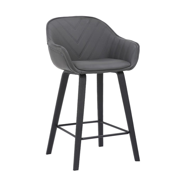 English Elm Romsen Faux Leather Counter Stool with Channel Stitching and Black Wood Legs B2736P511298