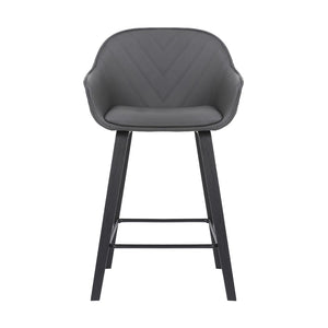 English Elm Romsen Faux Leather Counter Stool with Channel Stitching and Black Wood Legs B2736P511298