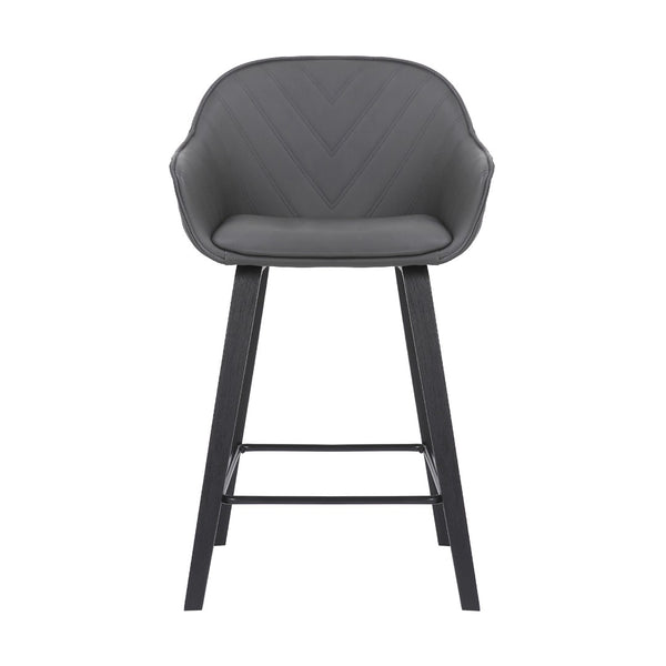 English Elm Romsen Faux Leather Counter Stool with Channel Stitching and Black Wood Legs B2736P511298