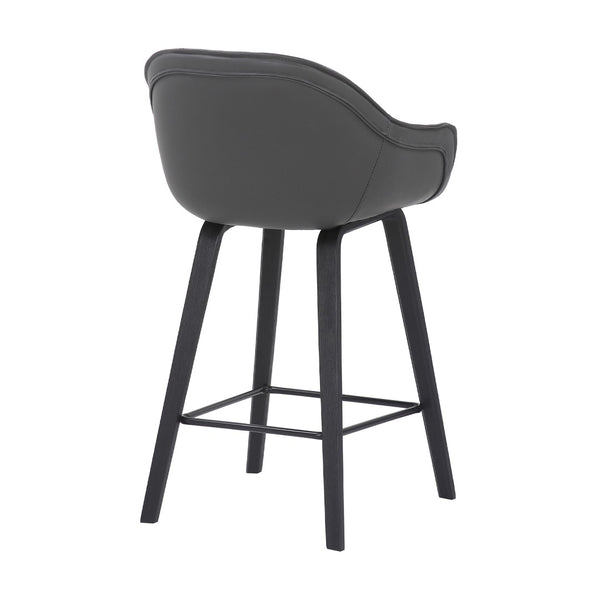 English Elm Romsen Faux Leather Counter Stool with Channel Stitching and Black Wood Legs B2736P511298
