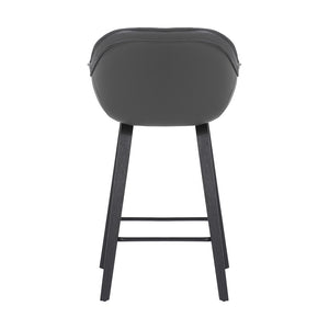 English Elm Romsen Faux Leather Counter Stool with Channel Stitching and Black Wood Legs B2736P511298