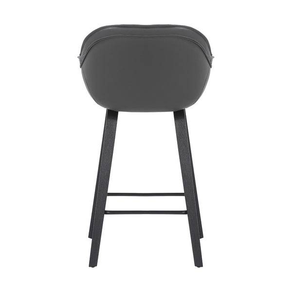English Elm Romsen Faux Leather Counter Stool with Channel Stitching and Black Wood Legs B2736P511298