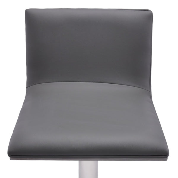 English Elm Talyris Swivel Adjustable Barstool Faux Leather Seat Walnut Back Steel Pedestal B2736P511299