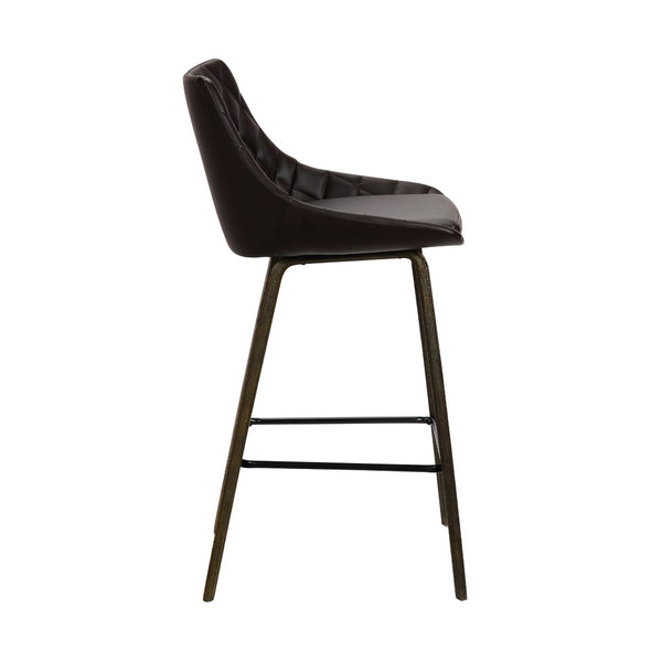 English Elm Inada Faux Leather Counter Stool with Walnut Wood Base for Kitchen Islands B2736P511300