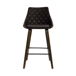 English Elm Inada Faux Leather Counter Stool with Walnut Wood Base for Kitchen Islands B2736P511300