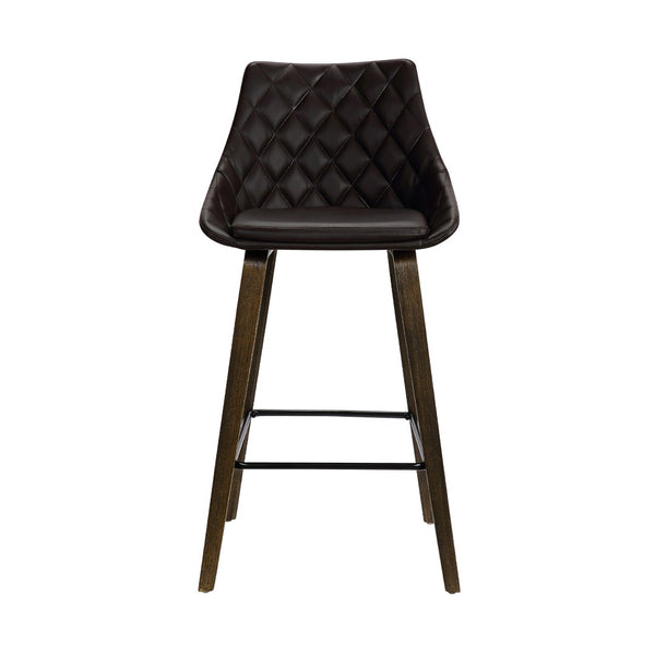English Elm Inada Faux Leather Counter Stool with Walnut Wood Base for Kitchen Islands B2736P511300