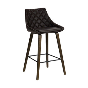 English Elm Inada Faux Leather Counter Stool with Walnut Wood Base for Kitchen Islands B2736P511300
