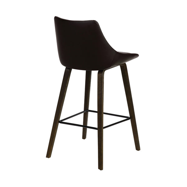 English Elm Inada Faux Leather Counter Stool with Walnut Wood Base for Kitchen Islands B2736P511300
