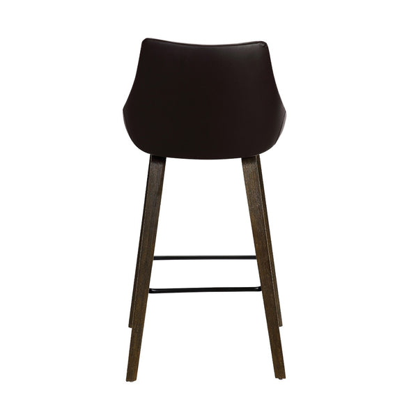 English Elm Inada Faux Leather Counter Stool with Walnut Wood Base for Kitchen Islands B2736P511300
