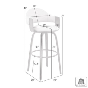 English Elm Xandot Mid-century Swivel Barstool Faux Leather Seat Walnut Frame Kitchen Island B2736P511301