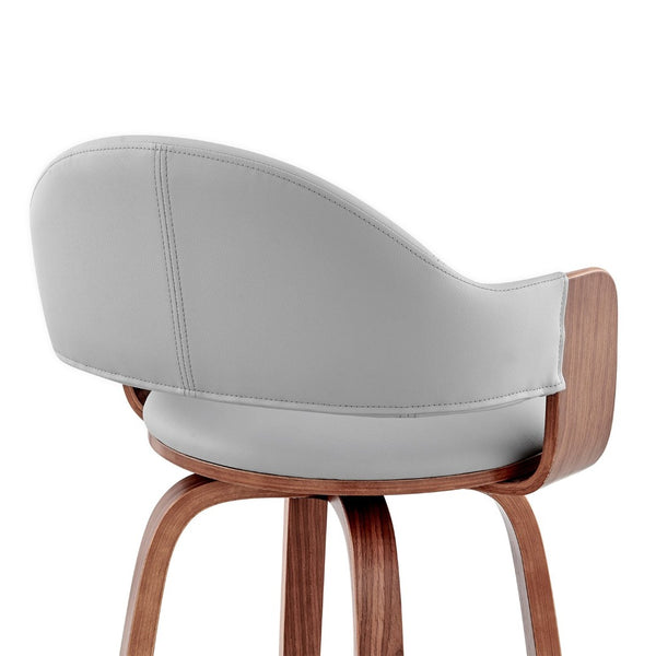 English Elm Xandot Mid-century Swivel Barstool Faux Leather Seat Walnut Frame Kitchen Island B2736P511301