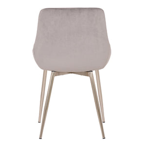 English Elm Dihli Velvet Upholstered Accent Chair Rounded Seat Chrome Legs Modern Dining B2736P511309