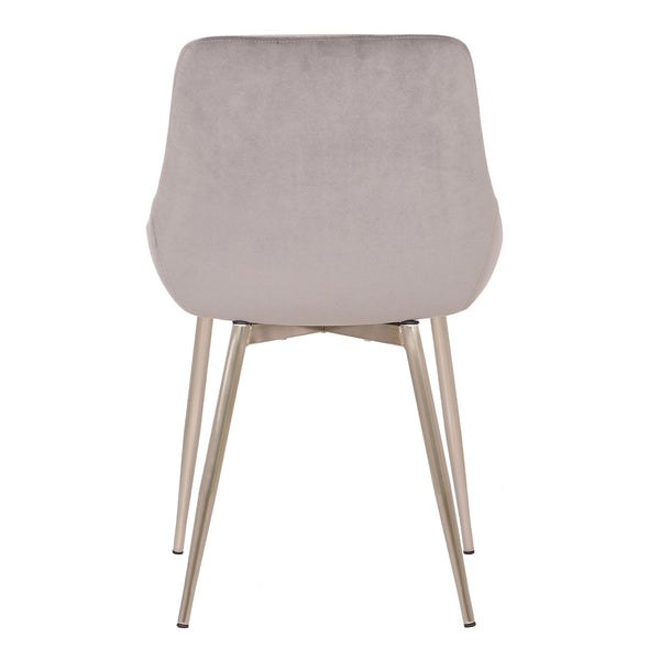 English Elm Dihli Velvet Upholstered Accent Chair Rounded Seat Chrome Legs Modern Dining B2736P511309