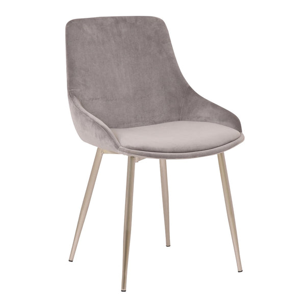 English Elm Dihli Velvet Upholstered Accent Chair Rounded Seat Chrome Legs Modern Dining B2736P511309