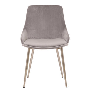 English Elm Dihli Velvet Upholstered Accent Chair Rounded Seat Chrome Legs Modern Dining B2736P511309