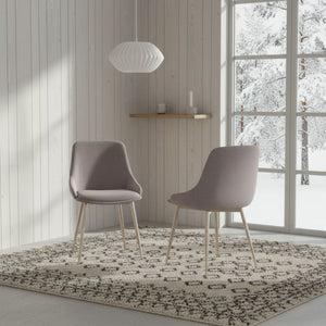 English Elm Dihli Velvet Upholstered Accent Chair Rounded Seat Chrome Legs Modern Dining B2736P511309