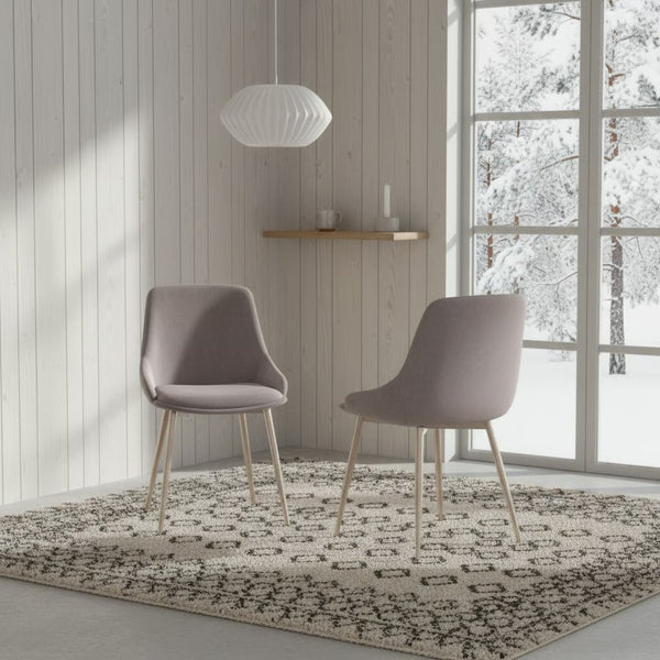 English Elm Dihli Velvet Upholstered Accent Chair Rounded Seat Chrome Legs Modern Dining B2736P511309