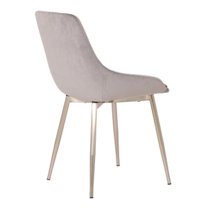 English Elm Dihli Velvet Upholstered Accent Chair Rounded Seat Chrome Legs Modern Dining B2736P511309