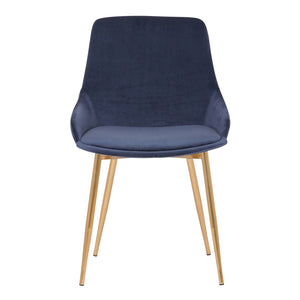 English Elm Dihli Sapphire Velvet Upholstered Dining Chair with Gleaming Gold Finish Metal Legs B2736P511310