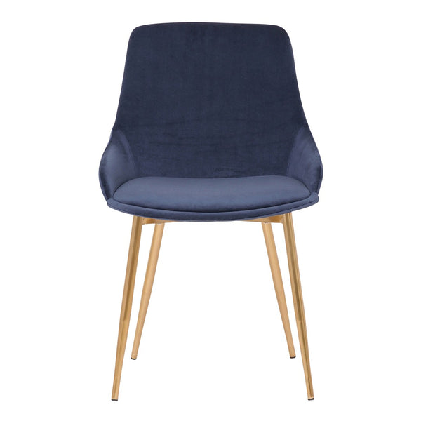 English Elm Dihli Sapphire Velvet Upholstered Dining Chair with Gleaming Gold Finish Metal Legs B2736P511310