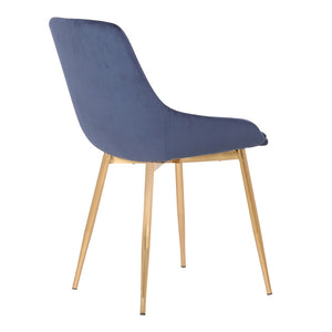 English Elm Dihli Sapphire Velvet Upholstered Dining Chair with Gleaming Gold Finish Metal Legs B2736P511310