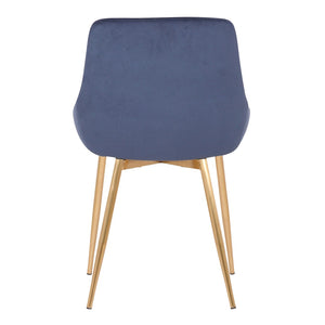 English Elm Dihli Sapphire Velvet Upholstered Dining Chair with Gleaming Gold Finish Metal Legs B2736P511310