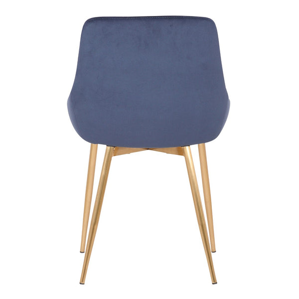 English Elm Dihli Sapphire Velvet Upholstered Dining Chair with Gleaming Gold Finish Metal Legs B2736P511310