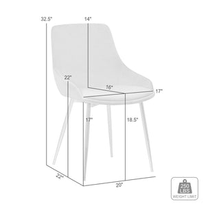 English Elm Dihli Sapphire Velvet Upholstered Dining Chair with Gleaming Gold Finish Metal Legs B2736P511310