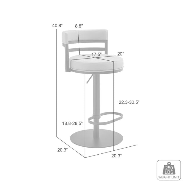 English Elm Iduj Industrial Swivel Barstool Adjustable Height Faux Leather Seat Stainless Frame Gray B2736P511316