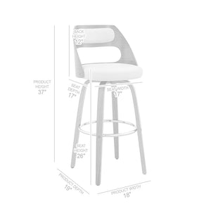 English Elm Suluij Swivel Bar Stool Faux Leather Seat Walnut Frame Mid-century Kitchen Island B2736P511318
