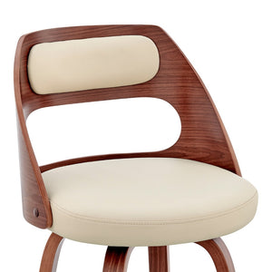 English Elm Suluij Swivel Barstool Faux Leather Seat Walnut Frame Mid-century Kitchen Island B2736P511319