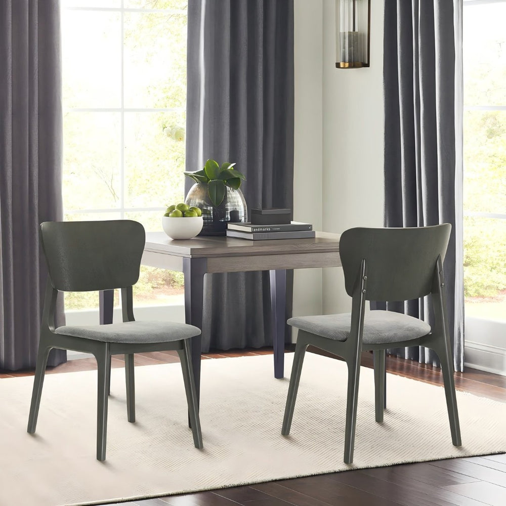 English Elm Alikai Solid Wood Armless Dining Chairs with Upholstered Seats Transitional Set of 2 B2736P511321