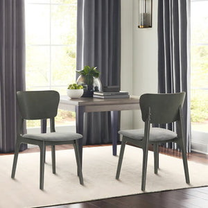 English Elm Alikai Solid Wood Armless Dining Chairs with Upholstered Seats Transitional Set of 2 B2736P511321