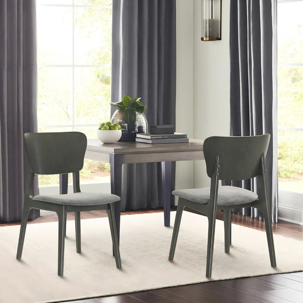 English Elm Alikai Solid Wood Armless Dining Chairs with Upholstered Seats Transitional Set of 2 B2736P511321