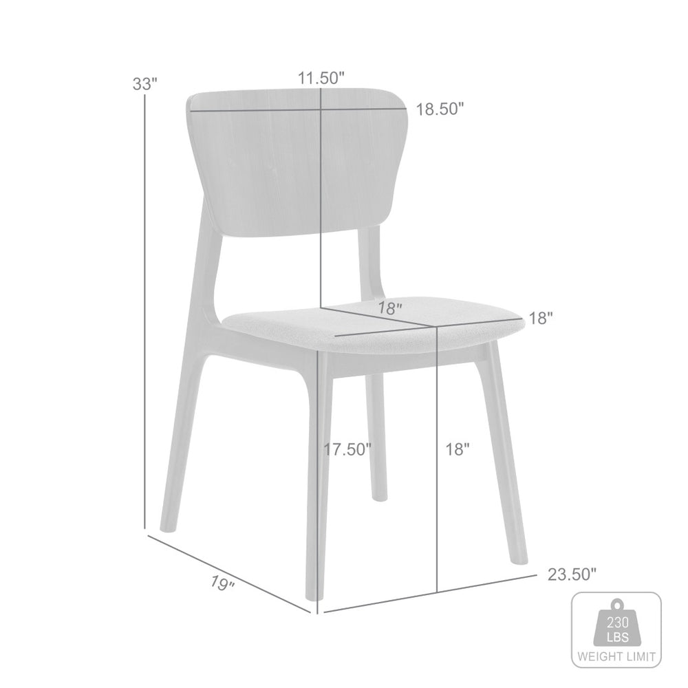 English Elm Alikai Solid Wood Armless Dining Chairs with Upholstered Seats Transitional Set of 2 B2736P511321