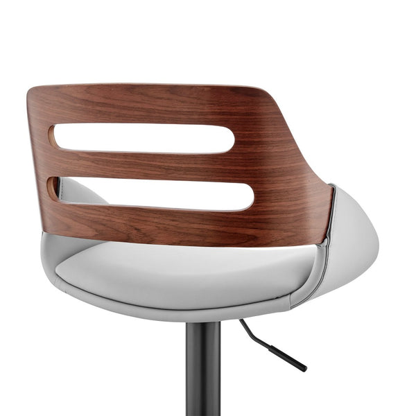 English Elm Terrak Swivel Barstool with Faux Leather Seat Walnut Wood Back and Adjustable Height B2736P511322