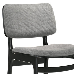 English Elm Amil Gray Performance Fabric Dining Chairs with Black Wood Frame Set of 2 B2736P511323