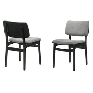 English Elm Amil Gray Performance Fabric Dining Chairs with Black Wood Frame Set of 2 B2736P511323