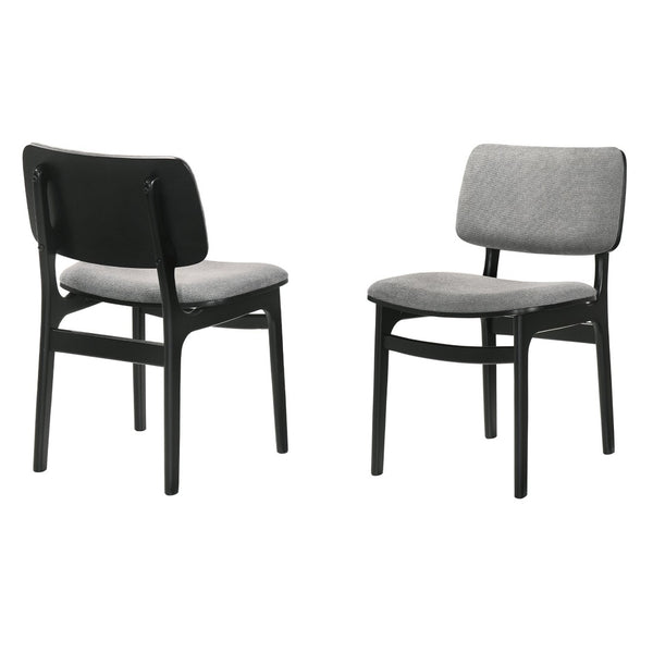 English Elm Amil Gray Performance Fabric Dining Chairs with Black Wood Frame Set of 2 B2736P511323