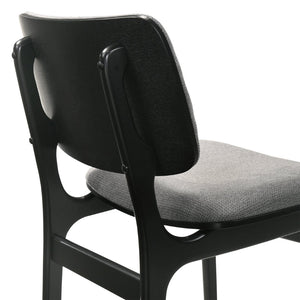 English Elm Amil Gray Performance Fabric Dining Chairs with Black Wood Frame Set of 2 B2736P511323