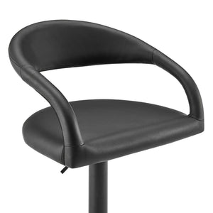 English Elm Womarl Adjustable Swivel Barstool Channel Stitched Faux Leather Seat for Kitchen Island Black B2736P511324