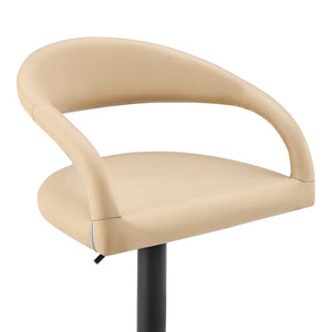English Elm Womarl Adjustable Swivel Barstool Channel Stitched Faux Leather Seat for Kitchen Island Beige B2736P511325