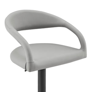 English Elm Womarl Adjustable Swivel Barstool Channel Stitched Faux Leather Seat for Kitchen Island Light Gray B2736P511326