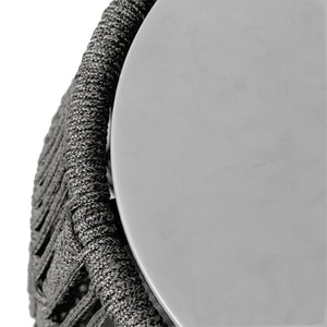 English Elm Uposa Woven Rope Garden Stool with Stone Top for Patio or Living Room Accent B2736P511327