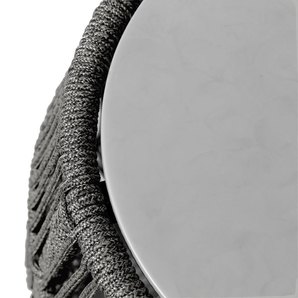 English Elm Uposa Woven Rope Garden Stool with Stone Top for Patio or Living Room Accent B2736P511327
