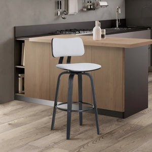 English Elm Ocopi Swivel Counter Stool with Curved Back Gray Performance Fabric Modern Frame B2736P511329
