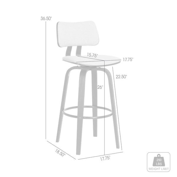 English Elm Ocopi Swivel Counter Stool with Curved Back Gray Performance Fabric Modern Frame B2736P511329