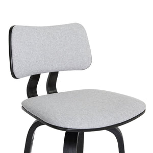 English Elm Ocopi Swivel Counter Stool with Curved Back Gray Performance Fabric Modern Frame B2736P511329