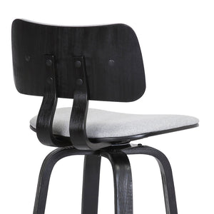 English Elm Ocopi Swivel Counter Stool with Curved Back Gray Performance Fabric Modern Frame B2736P511329