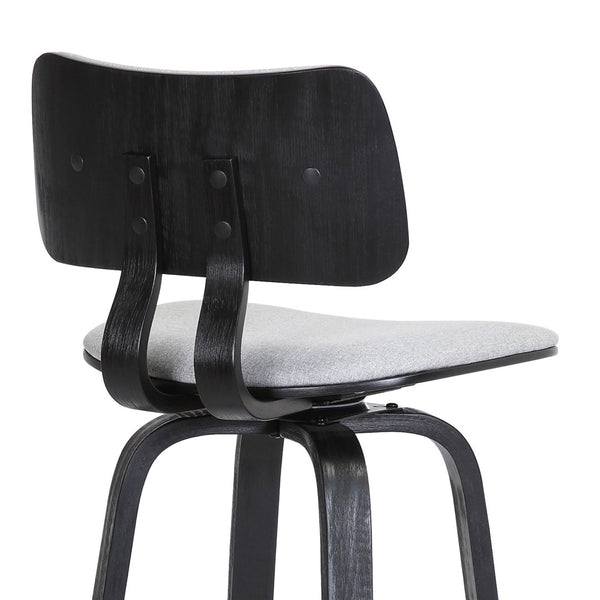 English Elm Ocopi Swivel Counter Stool with Curved Back Gray Performance Fabric Modern Frame B2736P511329